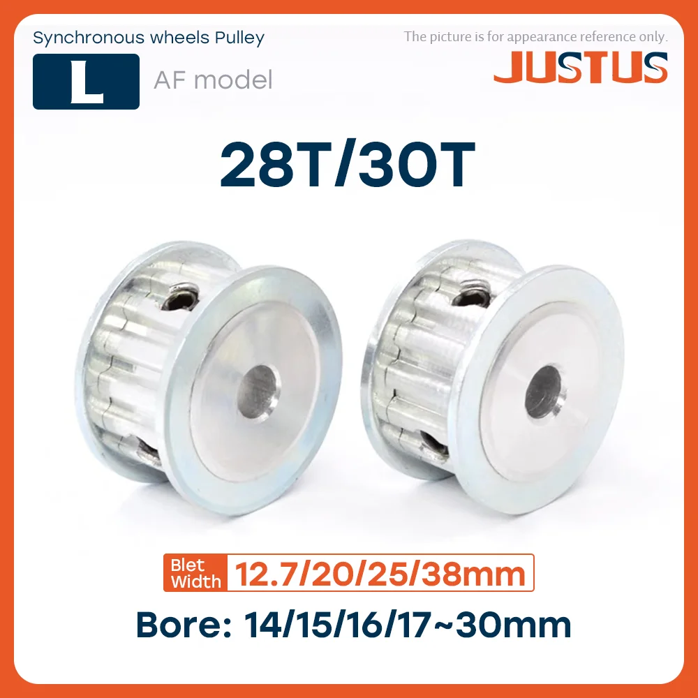 

L Type Timing Pulley AF Type 28T/30Teeth Bore 8/10/12/12.7-30mm for 12.7/20/25/38mm Width Belt Used In Linear Pulley