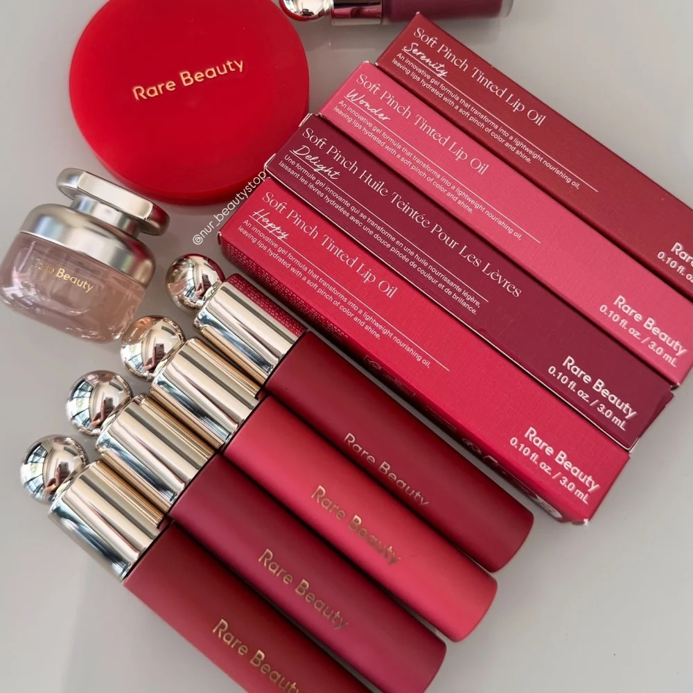 Rare Beauty Stay Vulnerable Glossy Lip Balm Zero Sticky Plump Positive Light Luminizing Lip Gloss Soft Pinch Tinted Lip Oil Gift