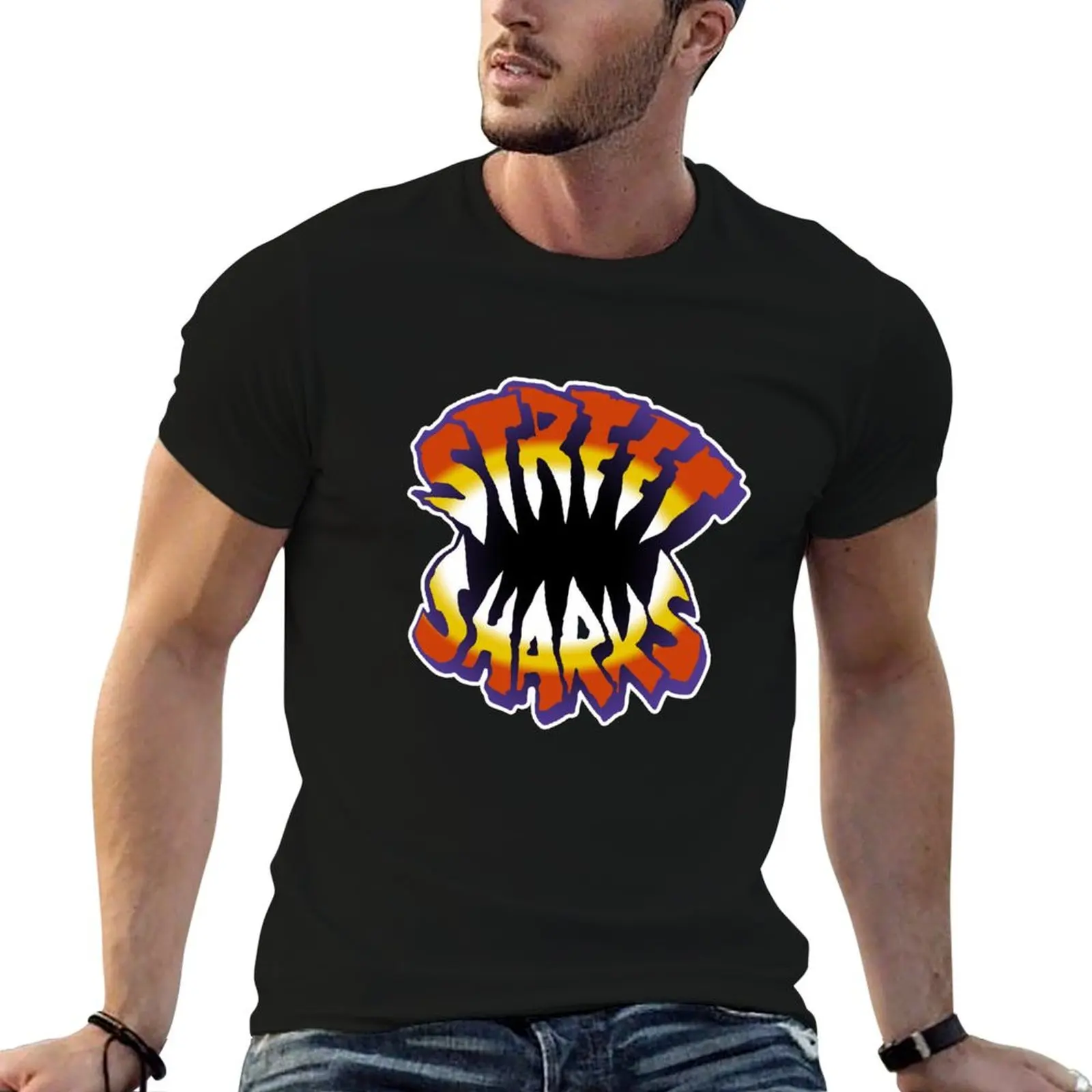 

Street Sharks Logo Vintage Pullover Hoodie graphic tee shirt basketball graphic tees quick drying blacks vintage t shirt men