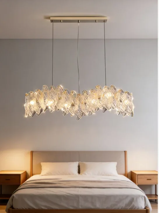 

French art living room chandelier crystal lamp villa high-end glass chandelier bar counter dining room bedroom Pendant Lights
