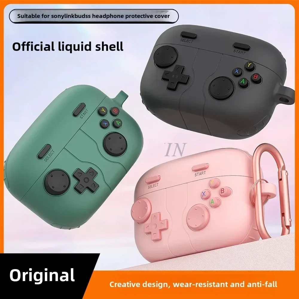 

New Liquid silicone Retro style Case 3D games Button design protective case with keychain Suitable Sony linkbuds S Earphones