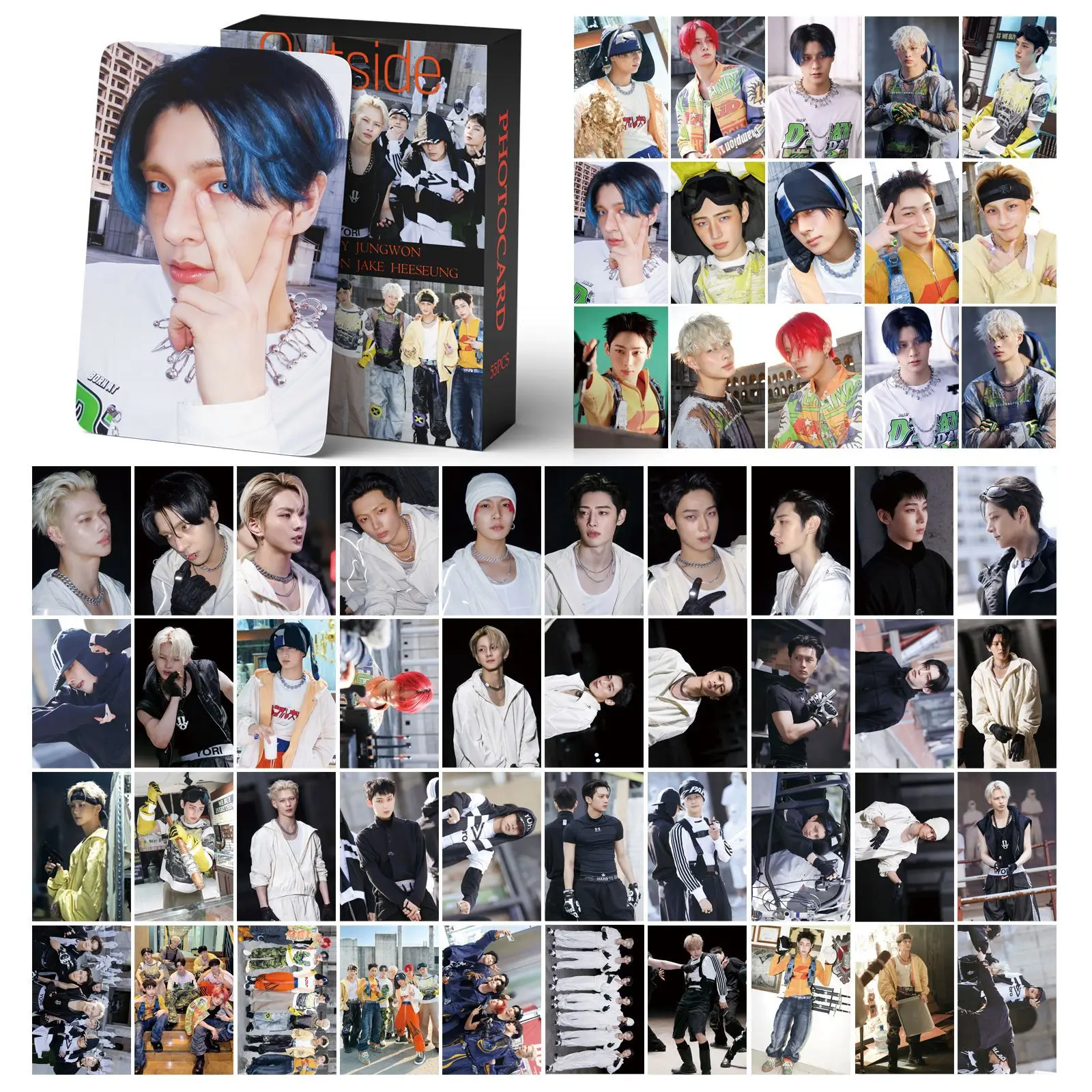 55 قطعة EN E Team OUTSIDE NIKI SUNGHOON DESIRE UNLEASH Photocards JAKE JAY HEESEUNG Kpop Merch Lomo مجموعة بطاقات