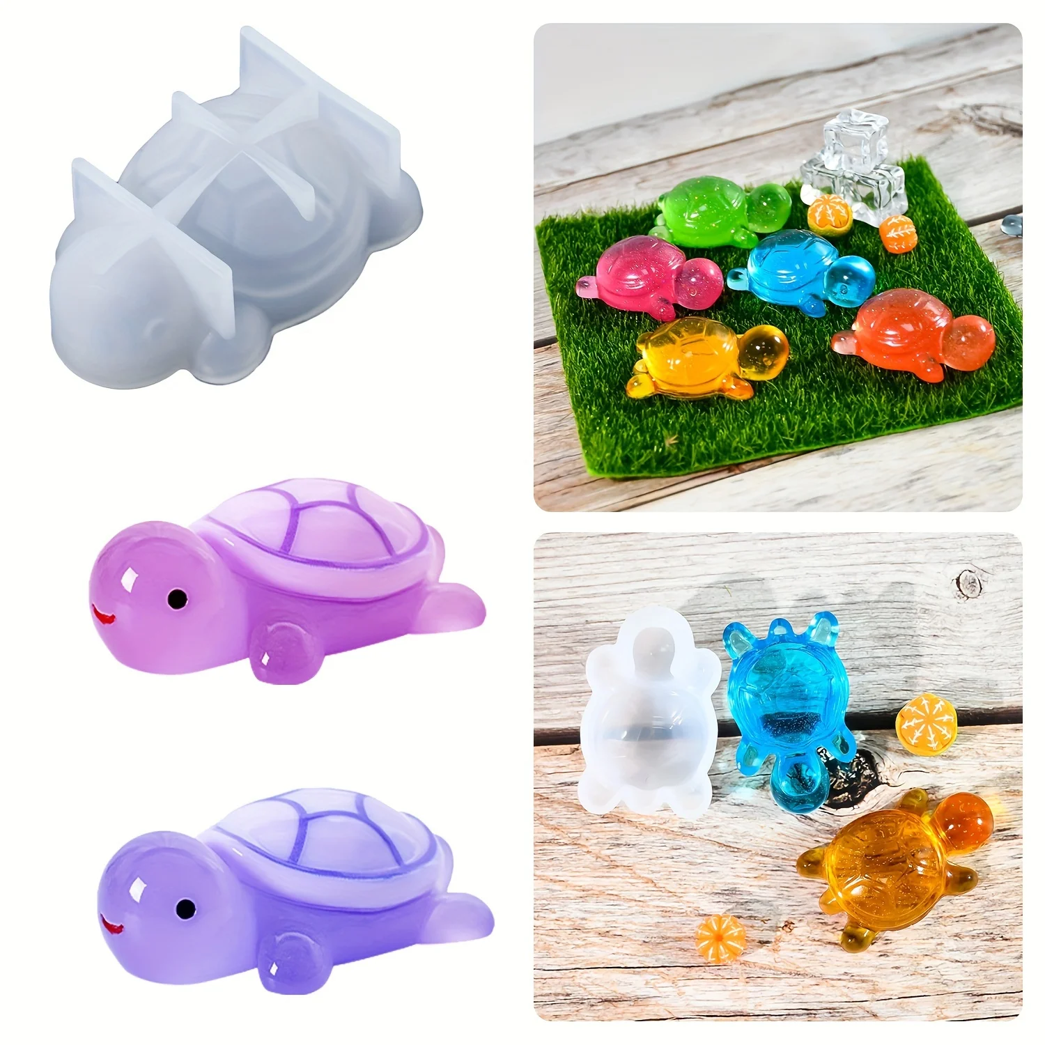 Süße kleine Meeresschildkröte Silikonform DIY Epoxidharz Gussform 3D Tier Kristall UV Kleber Herstellung Formen Mini Tischdekoration