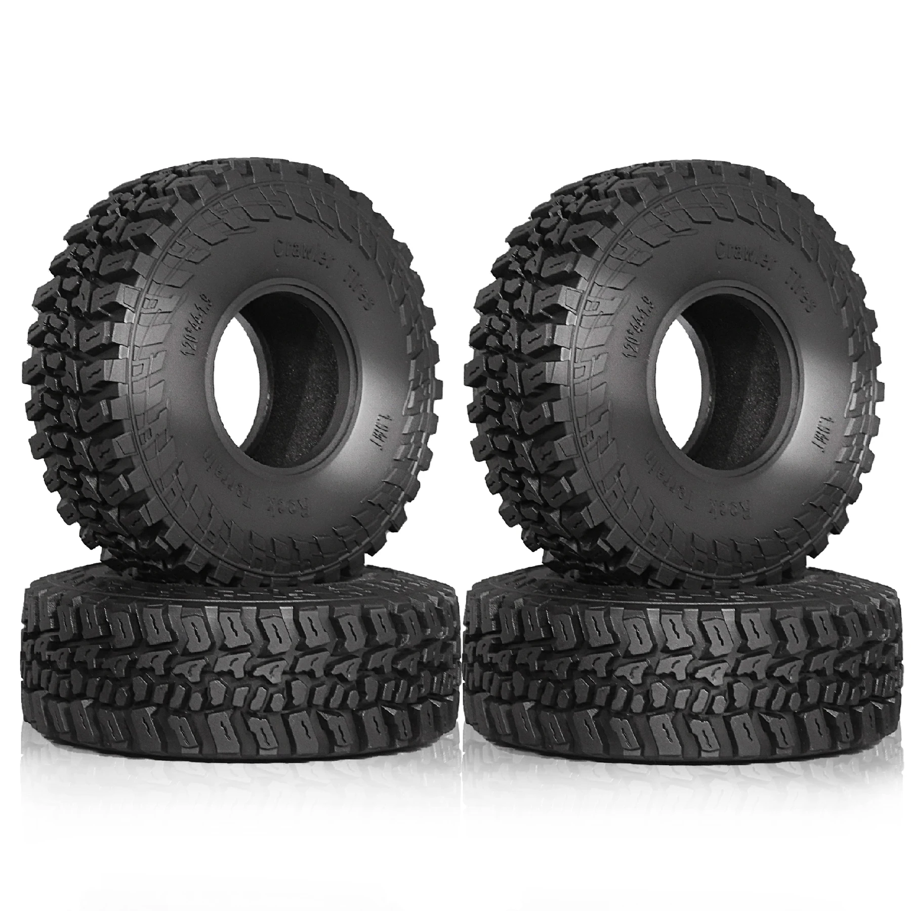 RED SPIDER 4Pcs 1.9 Inch Rubber Rock Crawler Tires 120mm for FCX10 Axial SCX10 Pro TRX4 Redcat Gen8 7VS4-10 1/10 RC Crawler Car