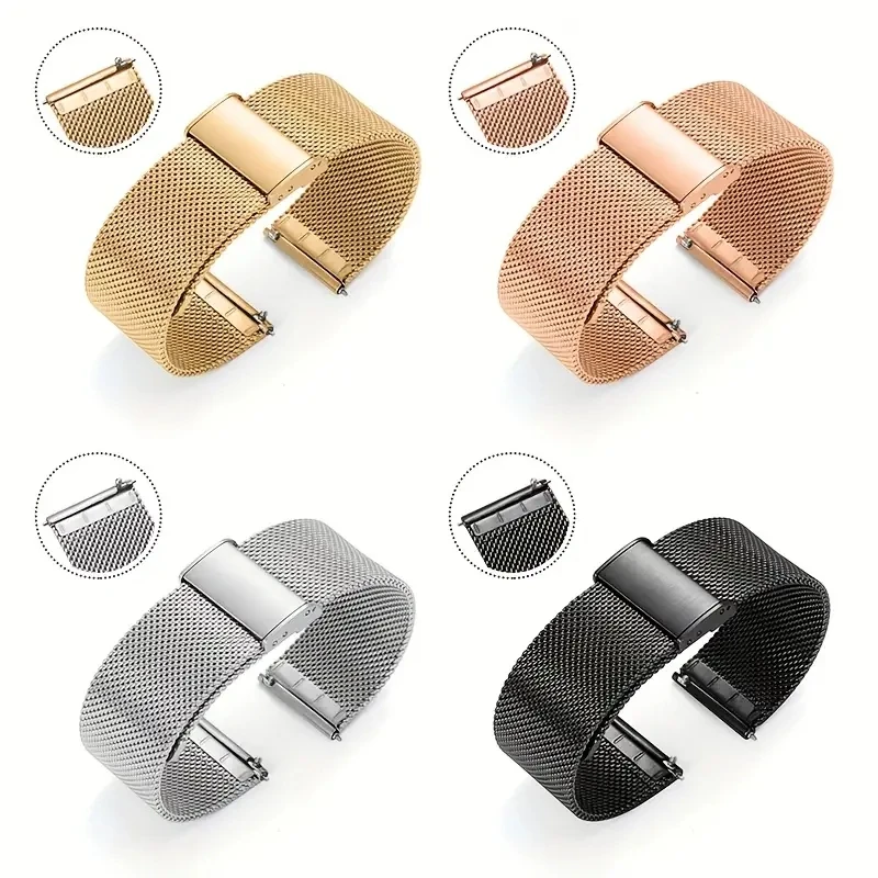 22mm 18mm 20mm Watch Band Strap For Samsung Galaxy Watch 7/6/5/4 GEAR S3 Active 2 Amazfit Huawei GTR Stainless Steel Metal Strap