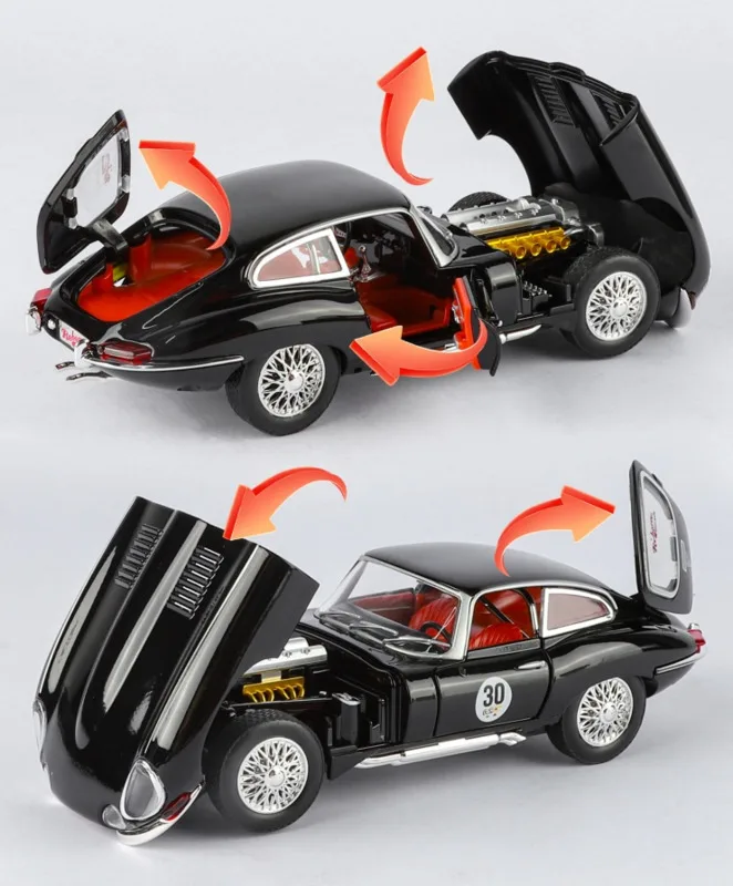Nouveauté 1/24 prix spécial moulé sous pression en métal britannique luxe E-TYPE Vintage modèle de voiture meubles affichage Collection jouets enfants