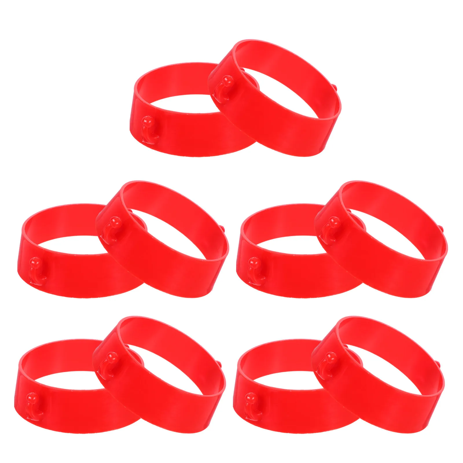 10Pcs Traffic Cone Accessories Chain Link Connector Plastic Ring with Red Hook for Construction Site Roadway Safety Zones