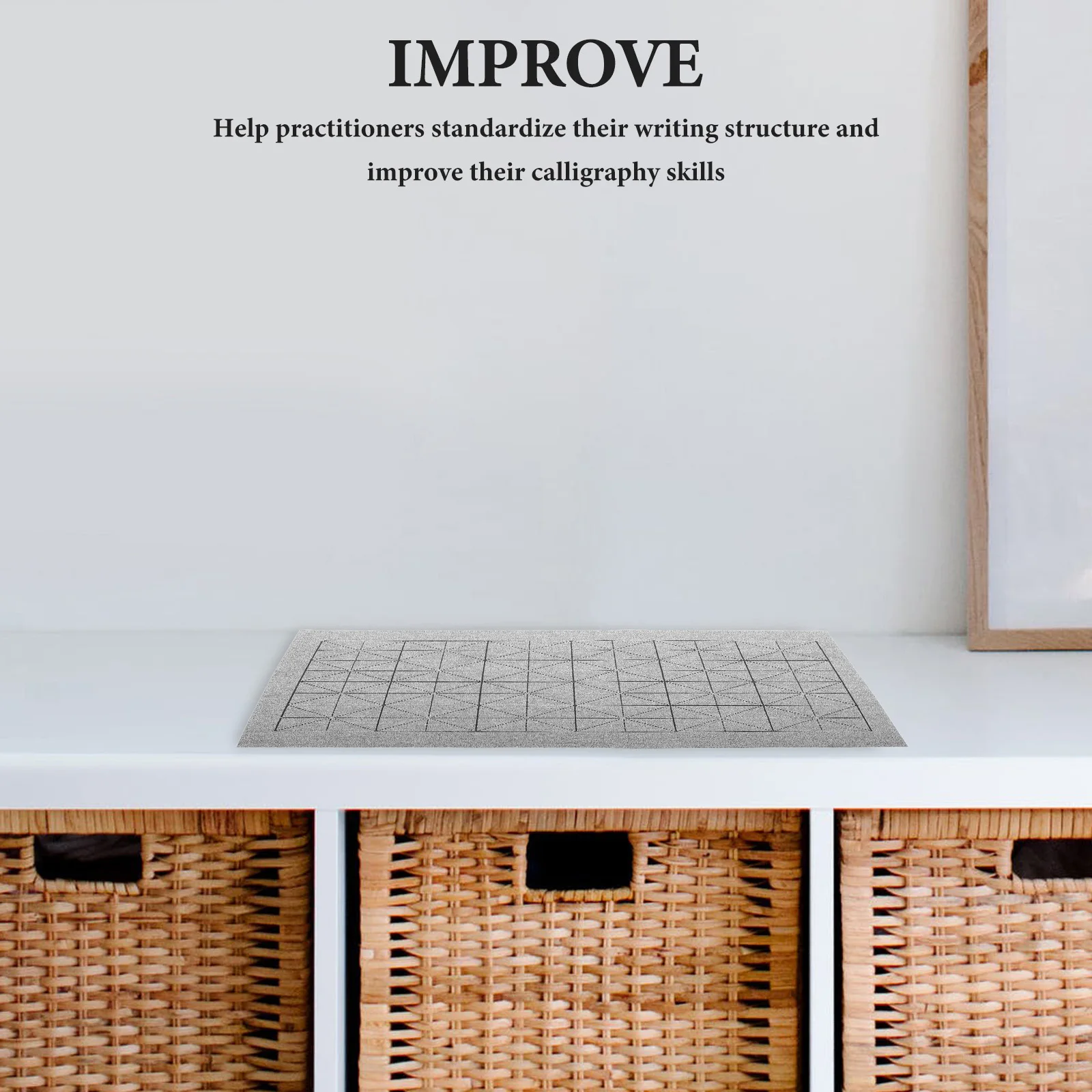 

Cloth For Calligraphy Practice Reusable Students' Mat Thick Imitation Xuan Paper Brush Writing Grid Lines Protection Desk
