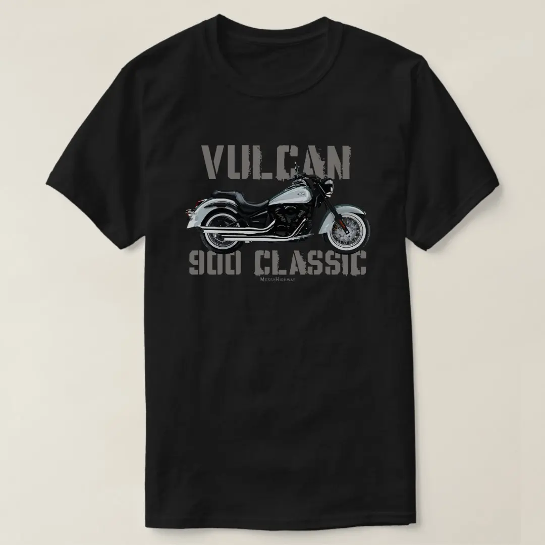 Camiseta clásica japonesa Vulcan 900 para motocicleta, camiseta informal de verano de manga corta con cuello redondo 100% de algodón para hombre, ropa de calle
