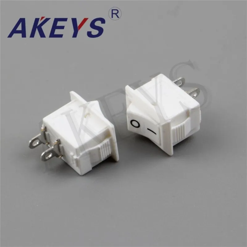 10PCS KCD11-101-2P Boat switch Rocker switch 10*15mm White 2 files 2PINS ship type switch