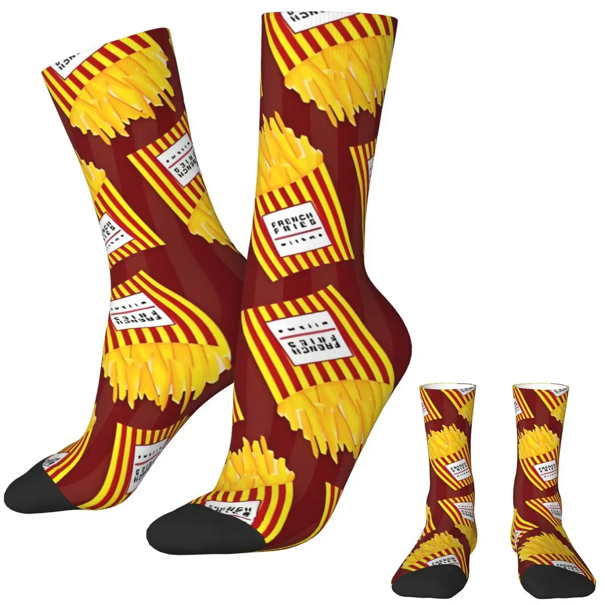 French Fries Socks Autumn Stockings Fashion Women Men Soft Breathable Socks Pattern Outdoor Anti Sweat Socks