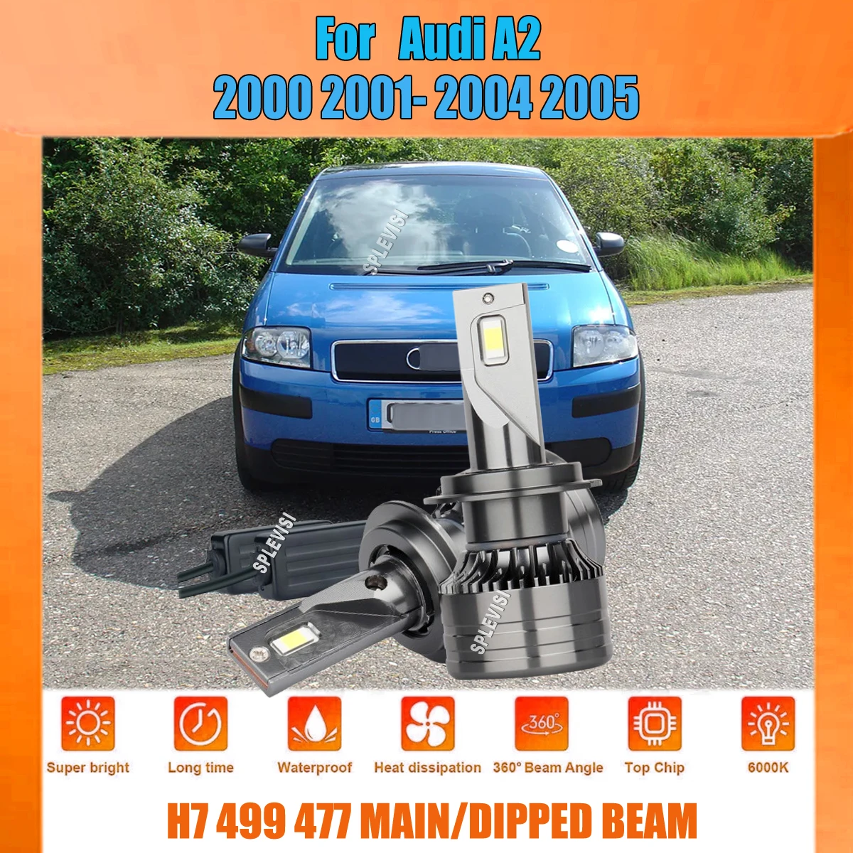 

Xenon White LED H7 18000LM Headlight Bulbs – CANBUS Ready No Error High/Low Beam For Audi A2 2000 2001 2002 2003 2004 2005