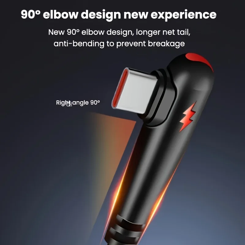 120 واط 6A 0.25 متر/1 متر/1.5 متر/2 متر الملحقات الرقمية سوبر شحن سريع USB إلى نوع-C لعبة الكوع لعبة كابل شحن لسامسونج الدخن #3