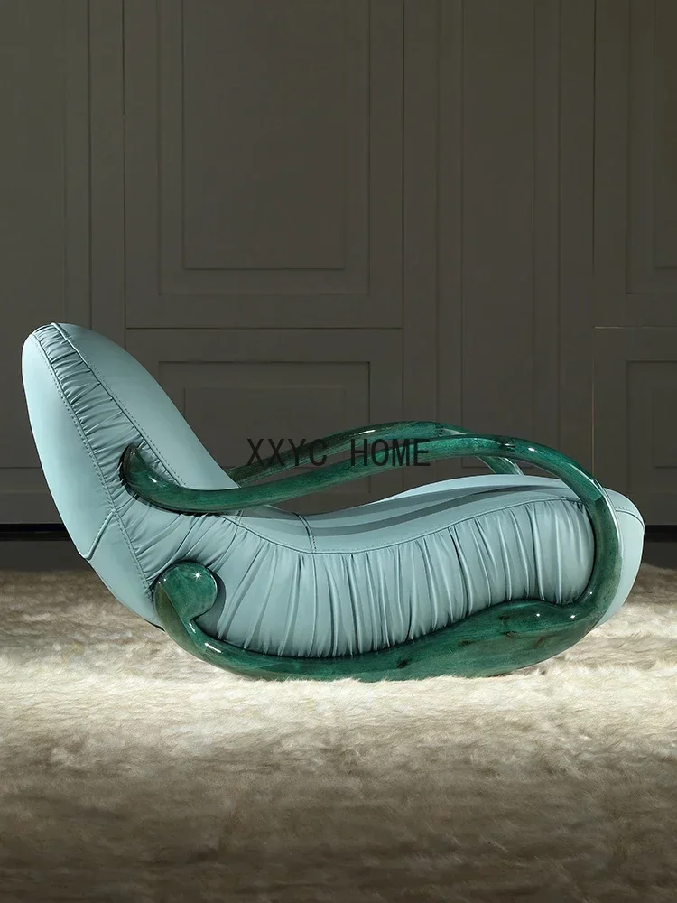 

Kai Se Palace Clara Light Luxury Art Recliner Solid Wood Genuine Leather Fashion Leisure Couch Original New Arrivals