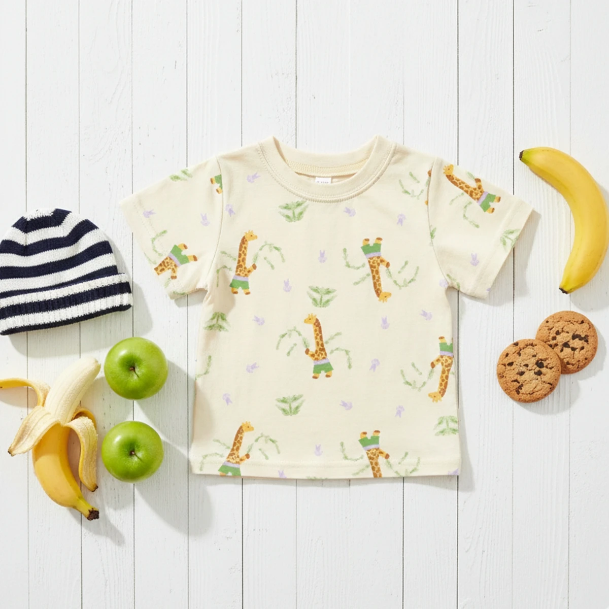 Summer Casual Animals Baby Boys Girls Tops Cute Giraffe Cartoon T-shirt Kids