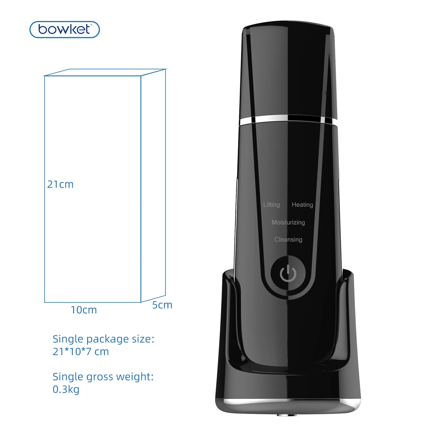 Smart Library Bowket Professional Cordless Handheld  Scrubber Blackhead Remover Pore Cleaner Face Detox Tightening Spatula B