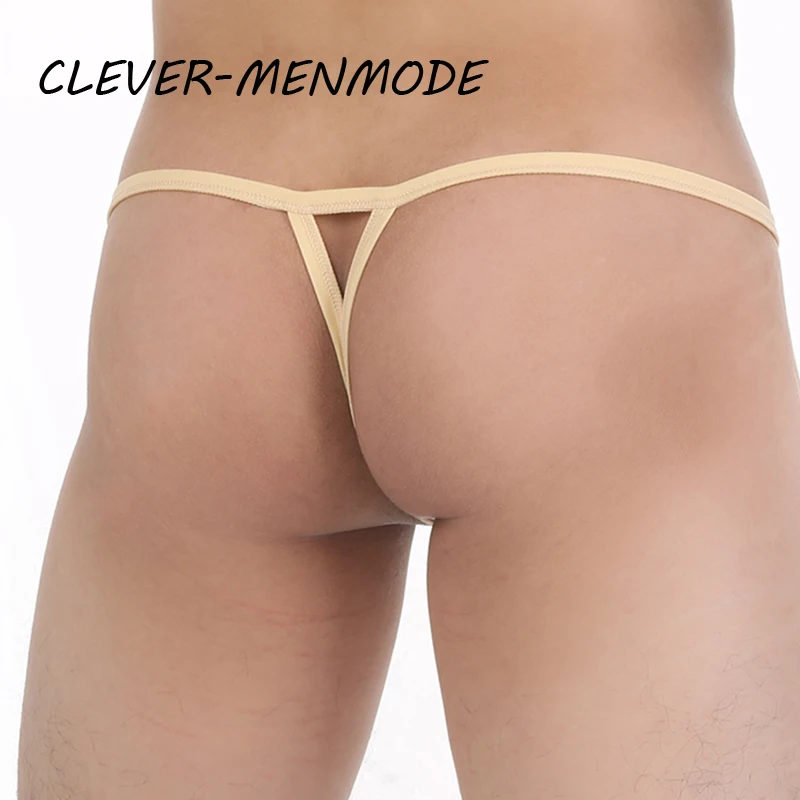 CLEVER-MENMODE Men\'s Sexy Cockring Underwear Erotic Open Crotch Penis Hole G String Lingerie Hollow Out Crotchless T Back Thong