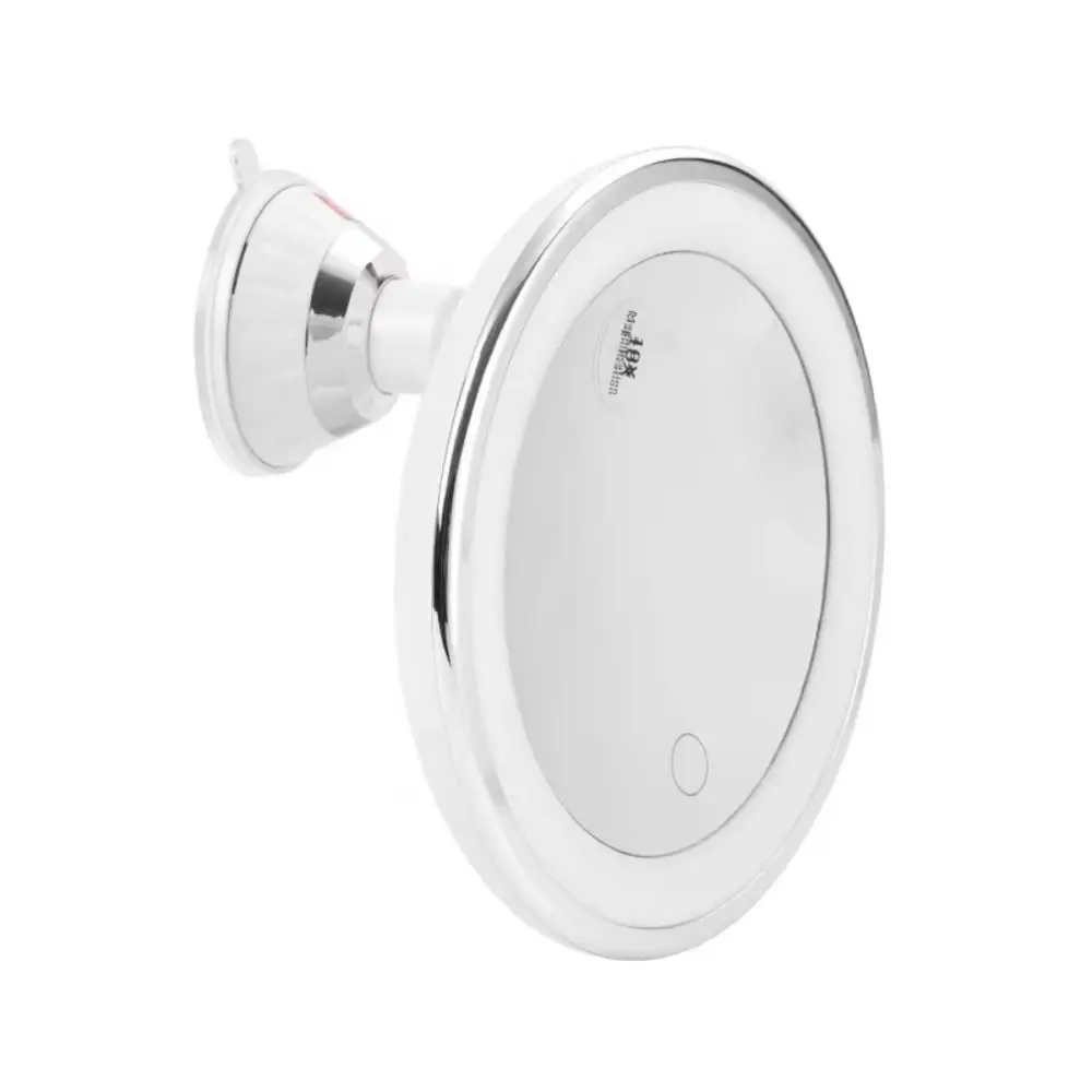 

Flexible 10x Magnifying Travel Makeup Mirror Touch Screen 3 Color Lighting Modes LED Light Desktop Mirror Dimmable Portable