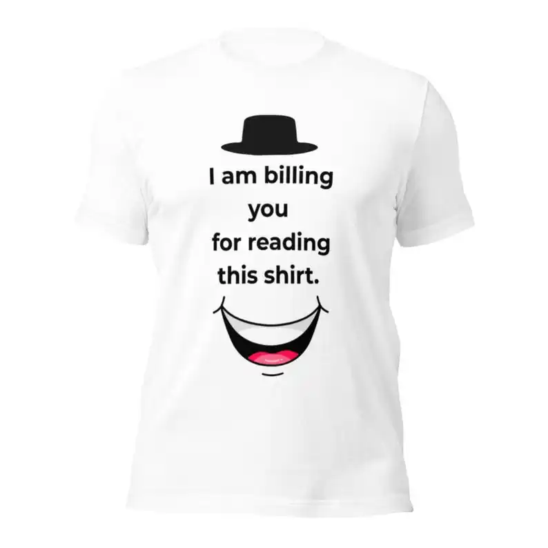 Funny Invoice Cotton T- shirt Quirky Humor Joke Cotton Graphic Tee Sarcastic  Fun Fashion