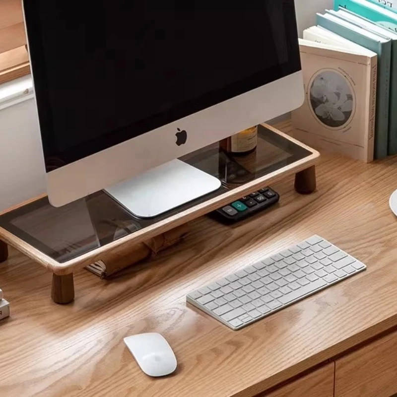 

Подставка для монитора из массива дерева для настольного компьютера, эргономичный настольный органайзер с полкой для хранения для домашнего офиса