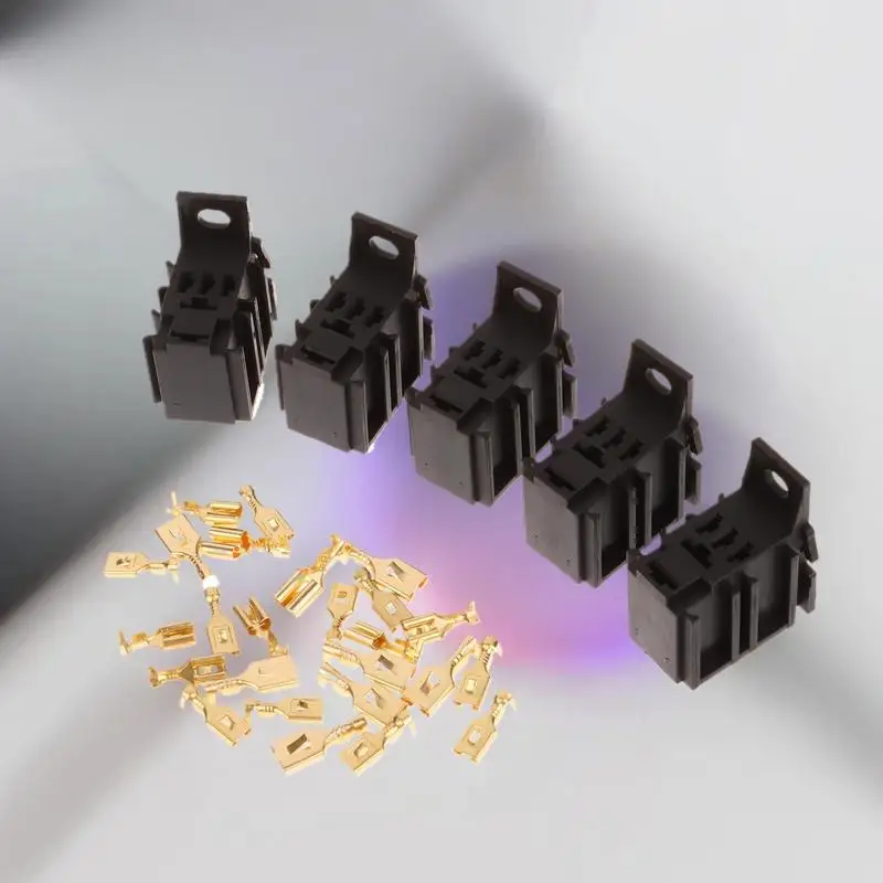 5 مجموعات/حزمة مقبس توصيل التتابع التلقائي بدون أسلاك، ملحقات DIY مع محطة مثبطات اللهب #4