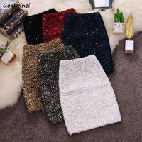 Sequined Party Mini Skirts Women Sexy High Waist Cute A-line Clubwear Autumn Y2k Clothes Retro Korean Fashion Style Faldas Mujer