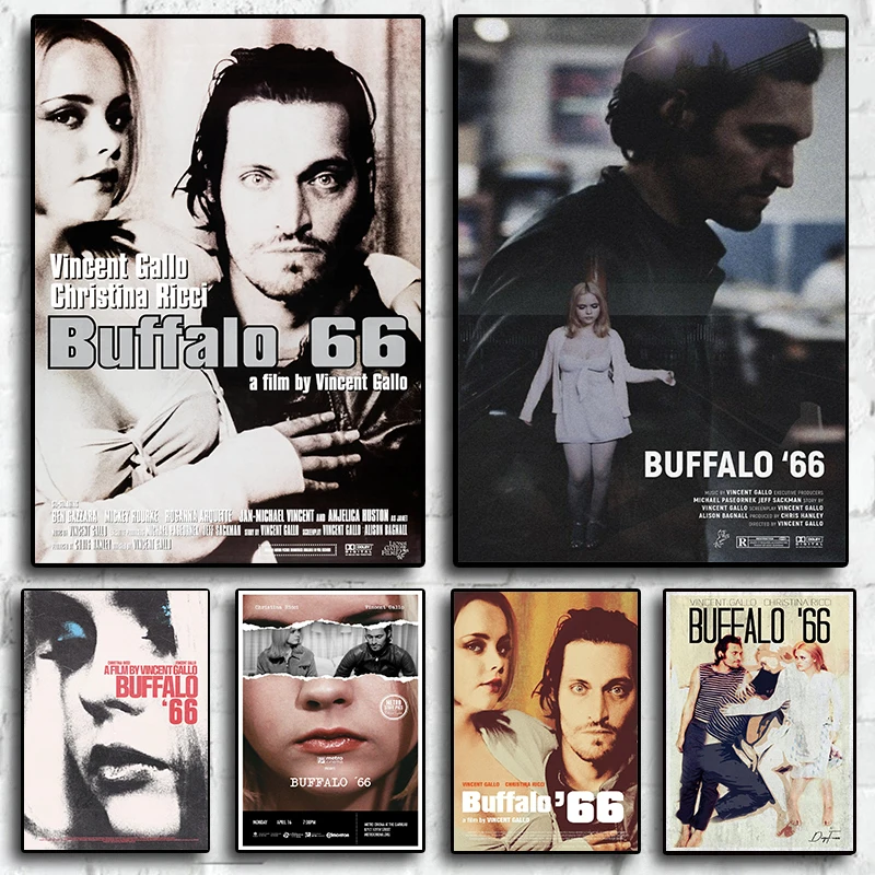 Vintage Classic Movie Buffalo 66 Vincent Gallo Christina Ri Old Film Poster Canvas Painting Wall Art Picture Home Interior Decor