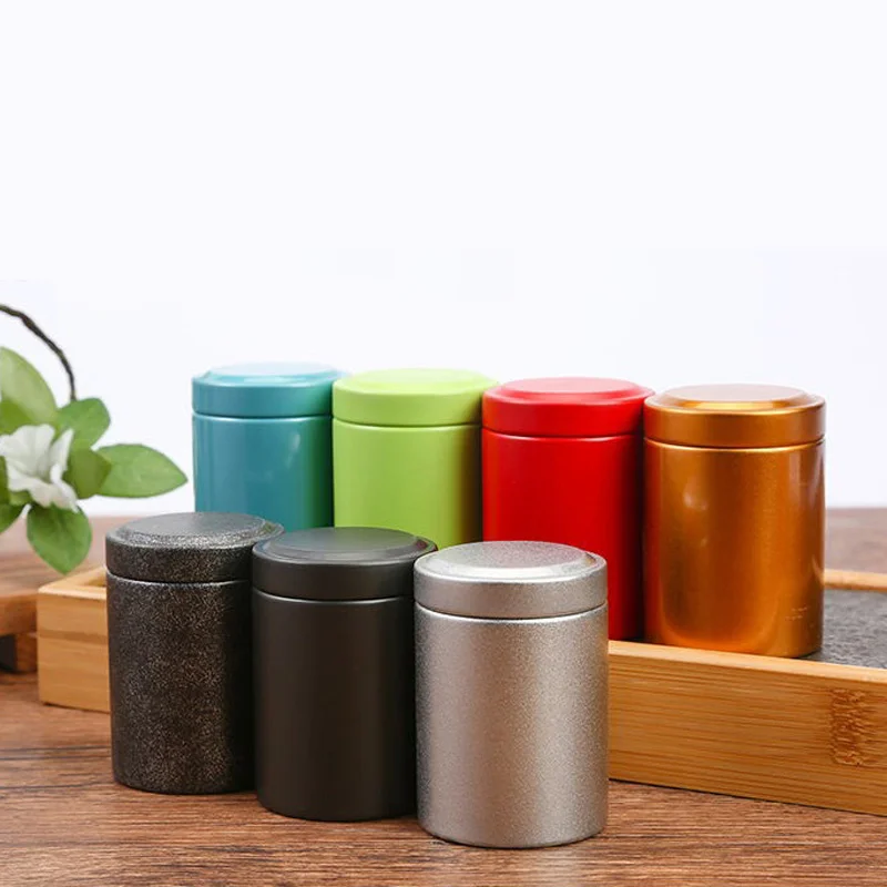 

500Pcs Mini Metal Tea Caddy Sealed Storage Tank Portable Travel Tea Boxes Tea Tin Containers Coffee Canister Kitchen Candy Jar