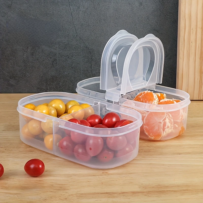 Butter Block Cheese Slices Storage Box Refrigerator Fruit Vegetable Crisper Double Open Flap Food Storage Container Kitchen