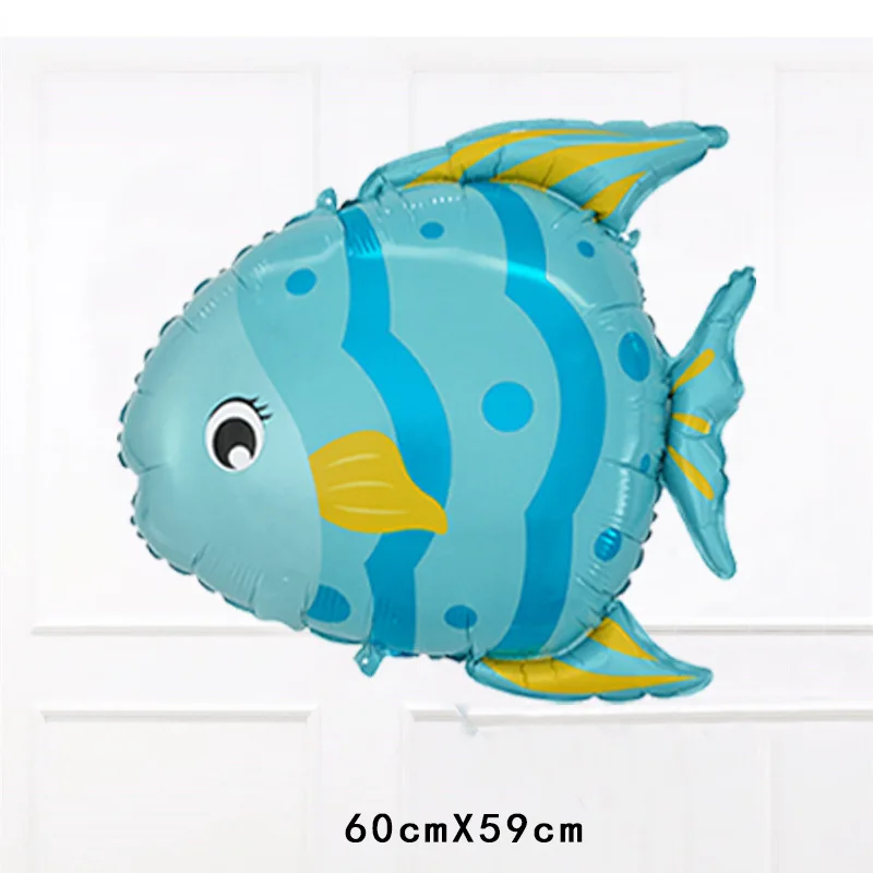 حورية البحر الأسماك الاستوائية القرش الألومنيوم احباط بالونات الأطفال حفلة عيد ميلاد بالونات الزخرفية بالونات الحفلات صور الدعائم العرض