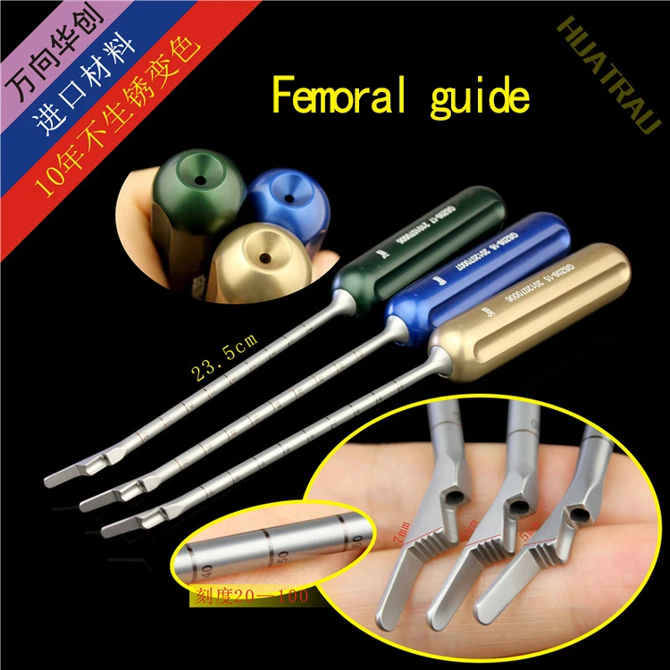 

femoral guider femur needle guide orthopedic instrument medical sports medicine cruciate ligament repair aiming device top rod