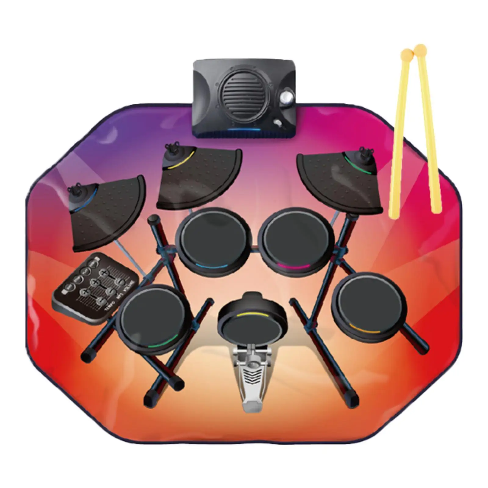 

Electronic Drum Set Light up Roll up Drum Set for Boys Girls Adults Kids