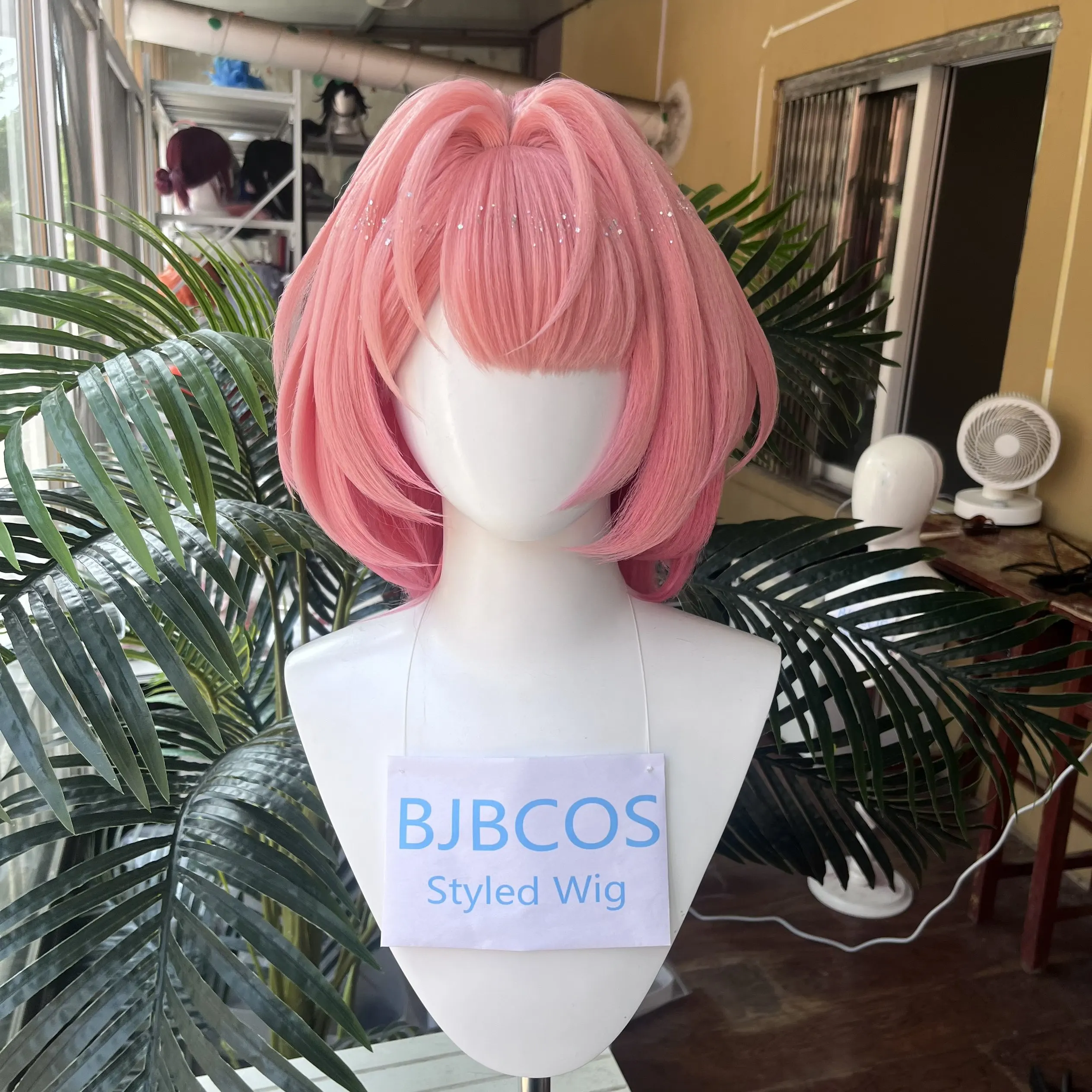 [Stylisierte Perücke] Ramiel Cosplay-Perücke Zenless Zone Zero Kurzes rosa Haar ZZZ Ramiel Style Hitzebeständiges Haar für Halloween-Karneval