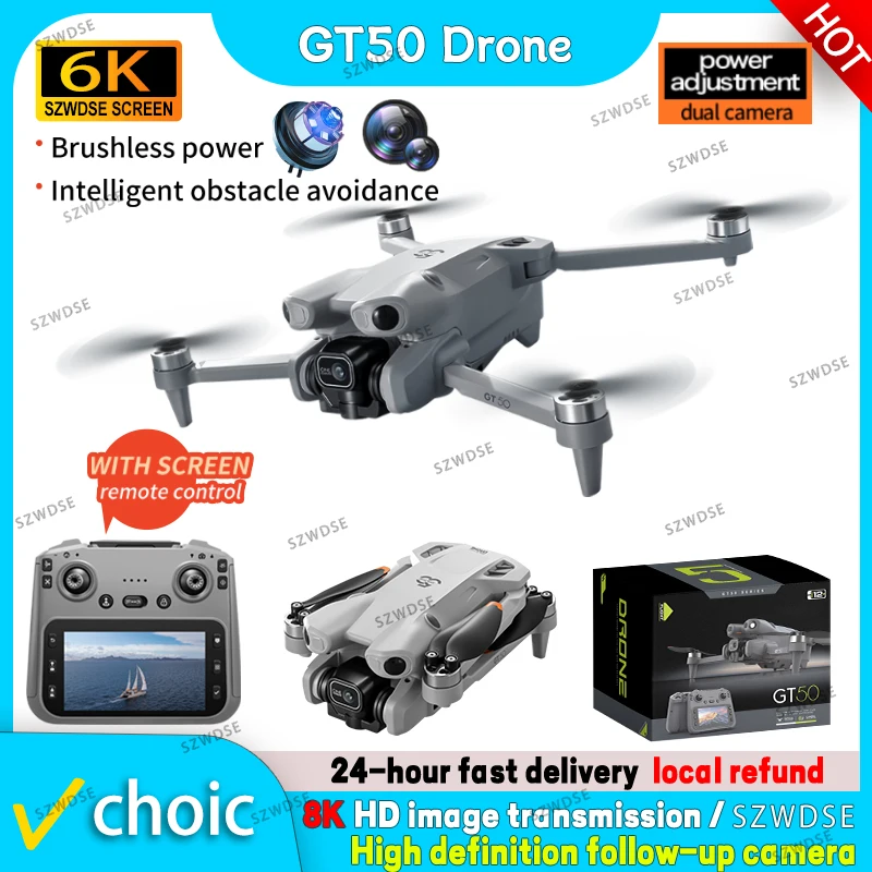

NEW GT50 PRO MIni 5 pro RC Drone 8K HD Dual Cameras WiFi GPS 20mins Flight Aerial Photography Quadcopter Remote Control UAV Toys