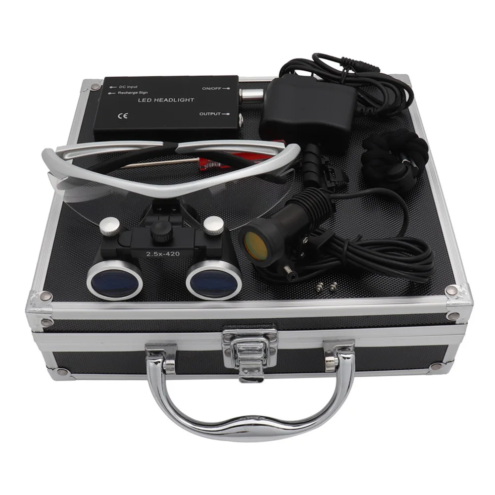 

Стоматологическая лупа 2,5X/3,5X, хирургический бинокль, лупа с прожектором 5 Вт, сверхлегкое стоматологическое оптическое оборудование