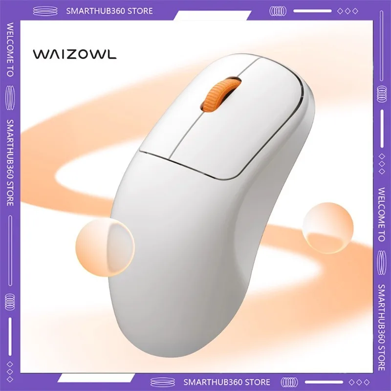 

В наличии Waizowl OGM Cloud Mouse Dual Mode Wireless Paw3395 Электронная спортивная игровая мышь Аксессуары Красный/Белый Компьютерный подарок