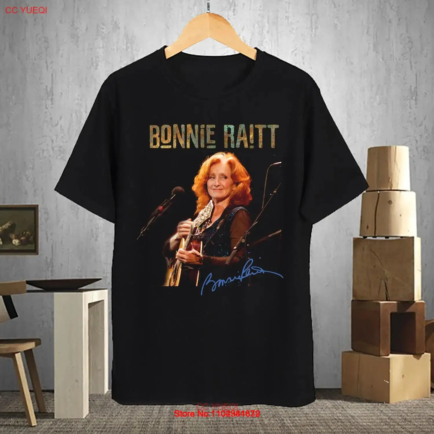 New Bonnie Raitt Siganture Shirt Black All Size Unisex Tee Men CC129