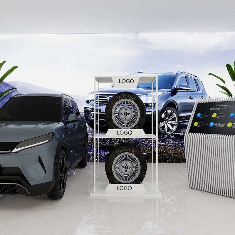 

Exhibition tire display rack Push-pull movable tire rack 4S car tire sample display storage rack