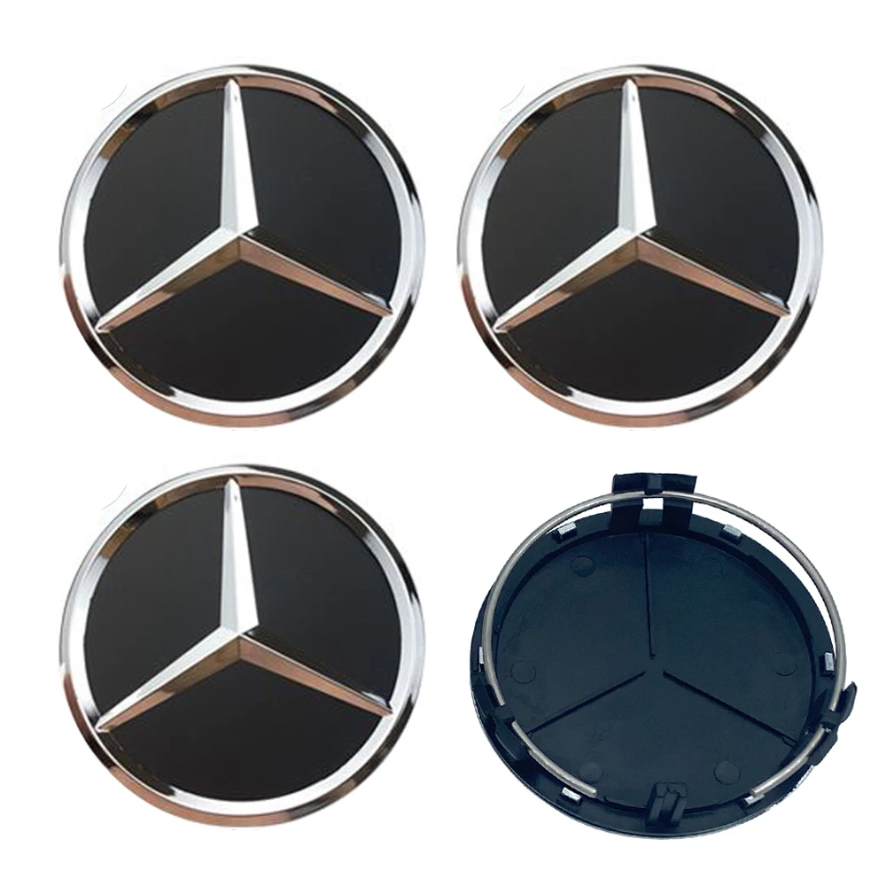 4pcs 75mm Car Wheel Center Caps Rims Hub Caps For Mercedes Benz W204 205 A B C E S CLA CLK ML GLK GLA GLB GLC CLAS Accessories