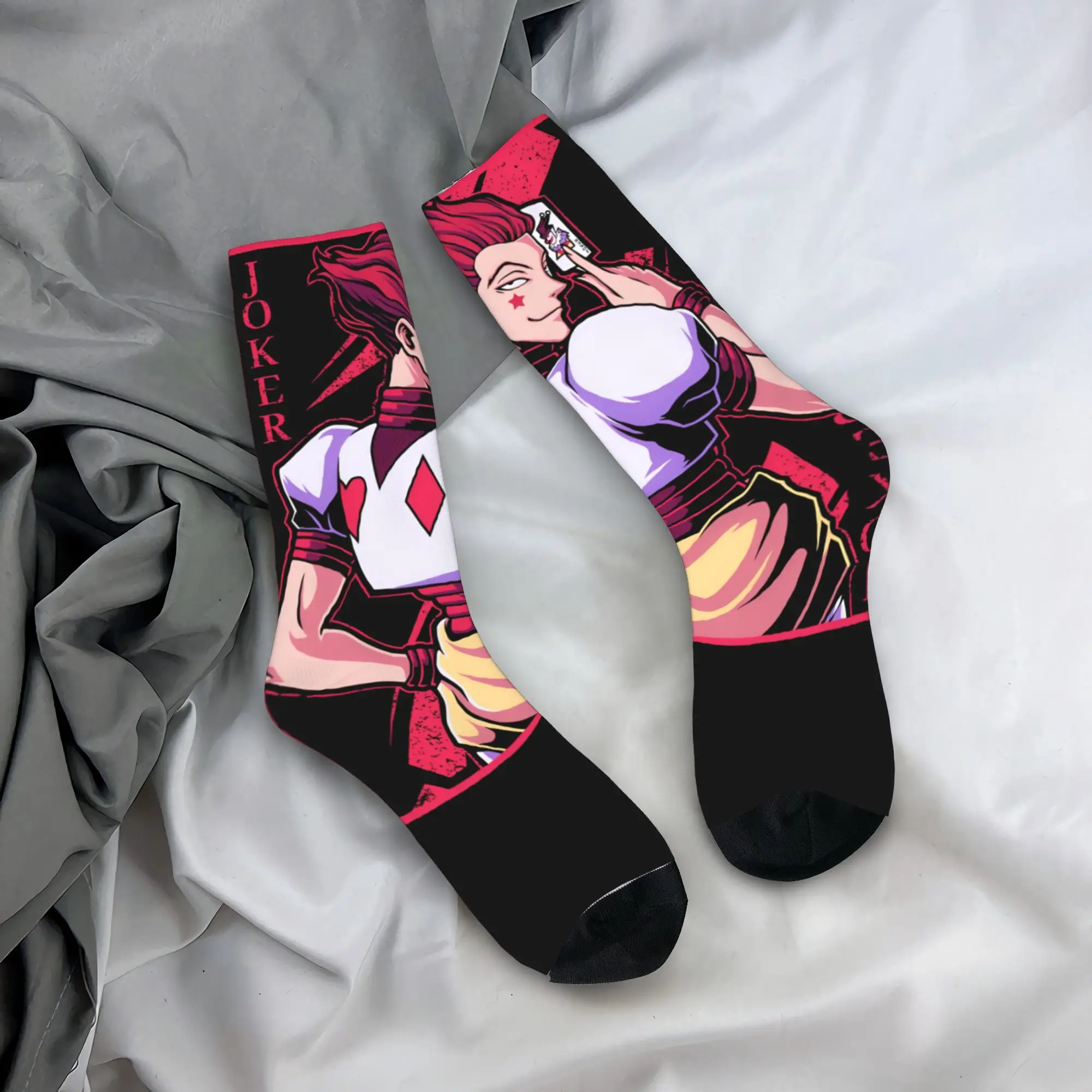 Hisoka Anime 양말 디자인 스타킹 미끄럼 방지 남여 남성 양말 편안한 가을 패션 사이클링 양말