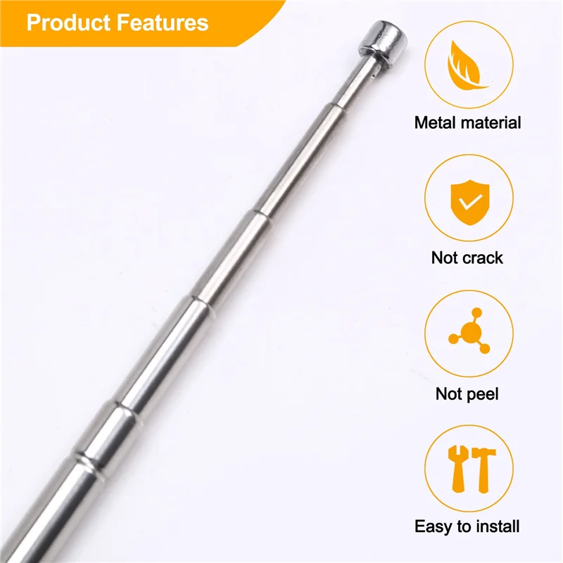 AS95-2Pcs 5,6 M antena de varilla de tracción de látigo para Radio positiva V antena GP antena telescópica DIY M10 antena de onda corta