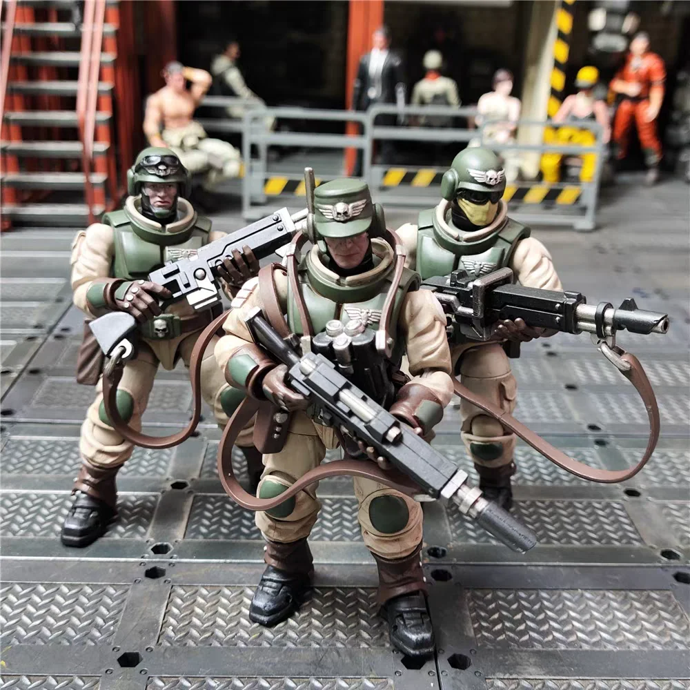 【Op voorraad】JOYTOY Warhammer 40K Astra Militarum Ordnance Team met Bombast Field Gun Malleus Rocket Launcher 1/18 Action Figure