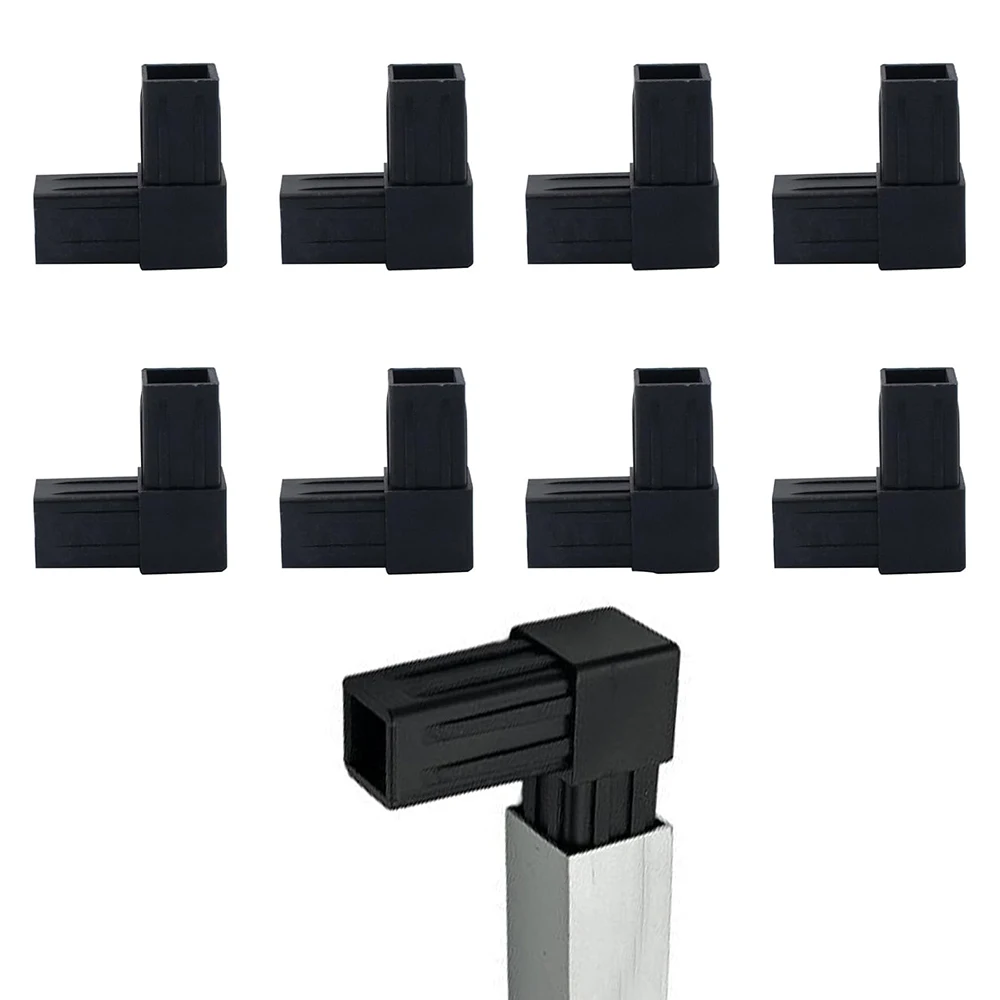 8 Pcs of 1-in/25mm Plastic Pquare Pipe Fittings, Bi-directional 90 Degree Elbows | L-shaped Pipe Fittings Suitable for OD 2