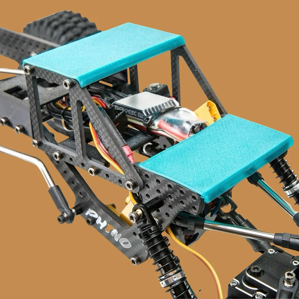 RhinoRC YUE LCG スポーティ クローラー – 5.31 インチの地上高さ、チタン サスペンション リンク、RM-S12 モーター、T70 サーボ