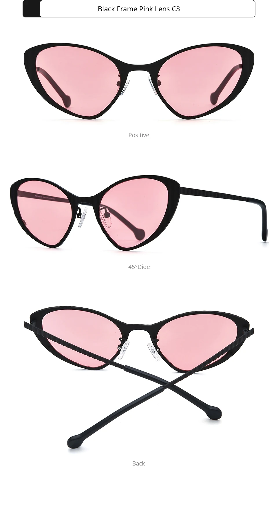 FONEX Titan-Sonnenbrille für Damen, neu im trendigen Markendesign, polarisierte Cateye-Sonnenbrille, hochwertige japanische Cat-Eye-Sonnenbrille 85850 – Detail 8