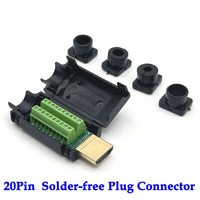 Złącze HDMI Bez lutowania 2.0 Wtyczka przewodu wysokiej rozdzielczości Płytka spawalnicza HDMI DIY Zacisk męski 4K HD Adapter do naprawy linii