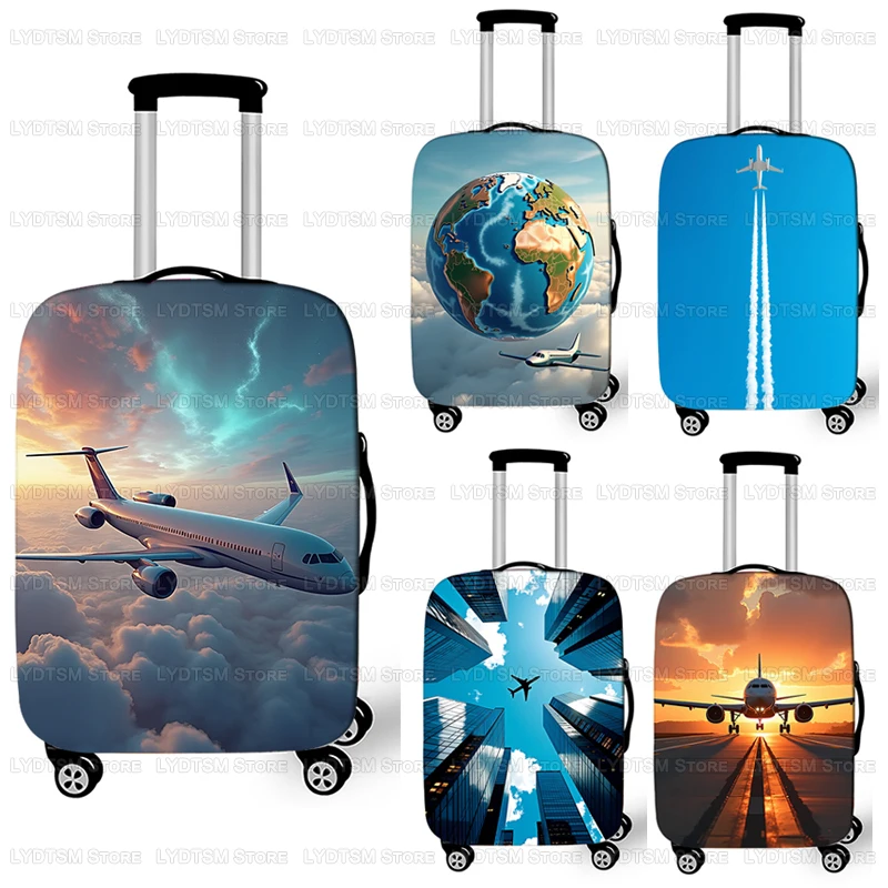 

Чехол для чемодана с графическим изображением авиаперелетов, защитный эластичный чехол для дорожного чемодана на колесиках