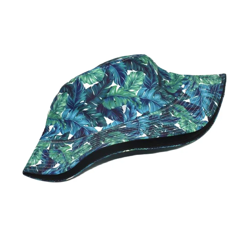 Bocca Leaf Bucket Hat Green Panama Fisherman Hats For Men Women reversibile Summer Outdoor Beach Travel Sun Cap Gorras 2023 nuovo