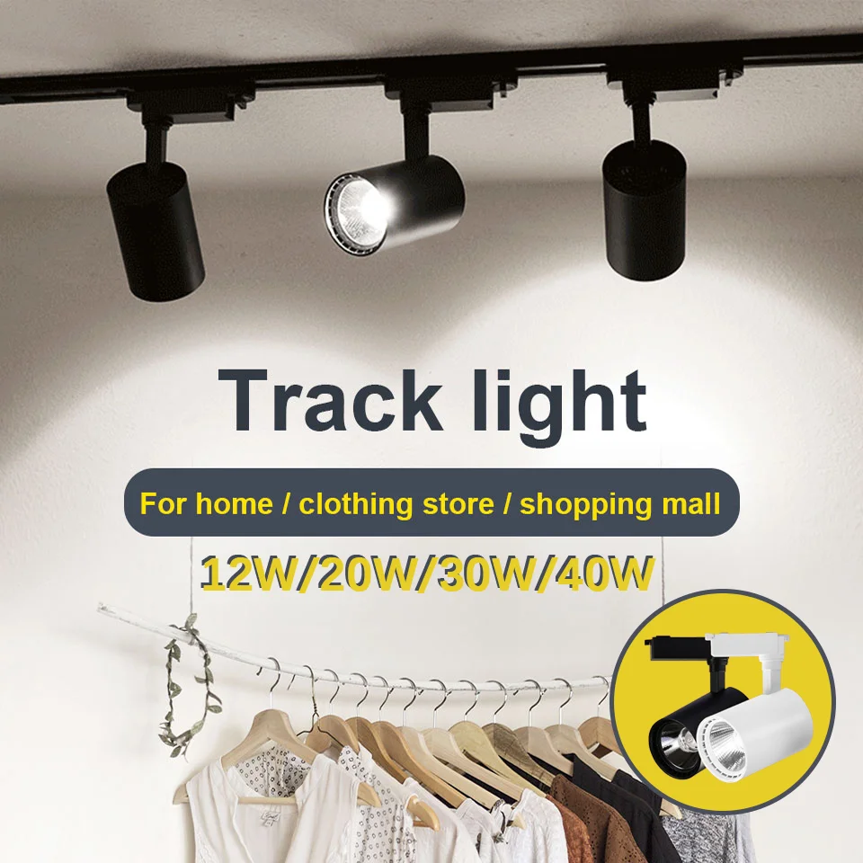 LED Track Light AC175-265V Set Track Lamps LED Light Interior House Fixture 12/20/30/40W Spotlight Rail Light For Kitchen Indoor