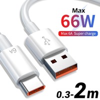 66W 6A Super Fast Charing USB Type C Cable Data Cord for Huawei P40 Xiaomi Mi13 Oneplus Realme POCO Phone Charger USB C Cable